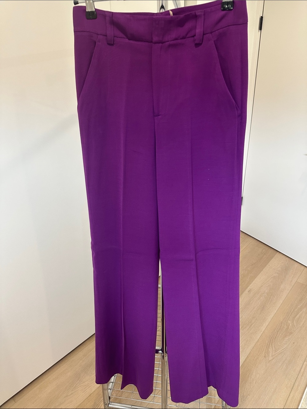 Alice + Olivia Vibrant Purple Wide-Leg Trousers